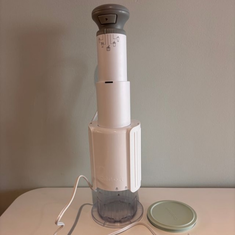 Cuisinart FastFreeze ice cream maker on a table.