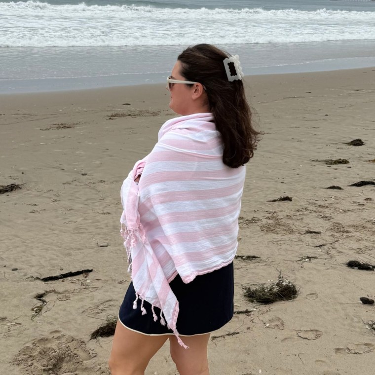 The Mark & Graham Turkish cotton beach towel also doubles as a light blanket for those cooler beach trips.