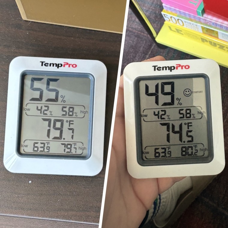 The temperature in my living room after using the Frigidaire portable AC for about two hours.