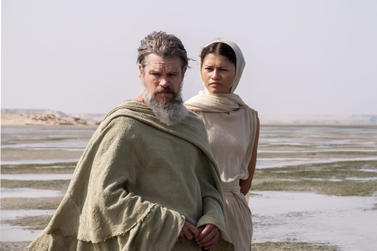 Matt Damon and Zendaya in "The Odyssey."