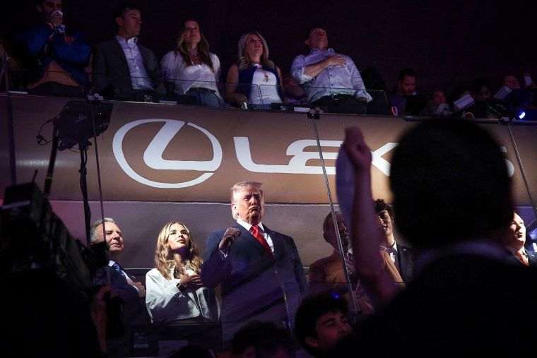 President Trump reacts to the crowd