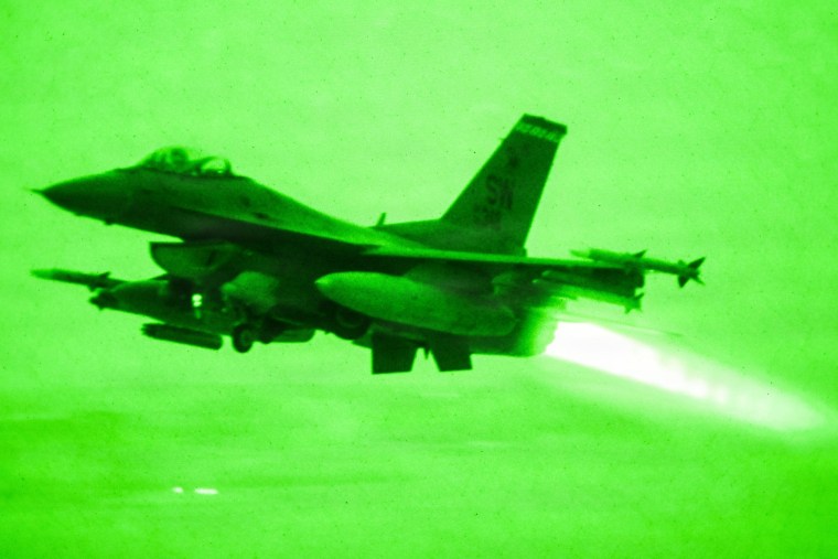 An image U.S. Central Command shared on X alongside a post about the U.S.' completing strikes in response to Iran’s attack on an Apache helicopter.