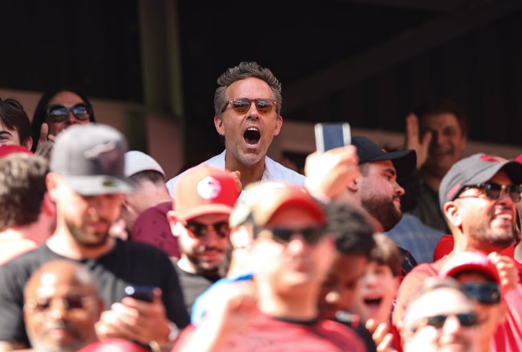 Ryan Reynolds, actor and co-owner of Wrexham watches the the FIFA World Cup 2026 Group B match between Canada and Bosnia and Herzegovina at Toronto Stadium on June 12, 2026 in Toronto.