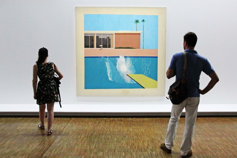 David Hockney's "A Bigger Splash" on display at the Centre Pompidou in Paris in 2017.