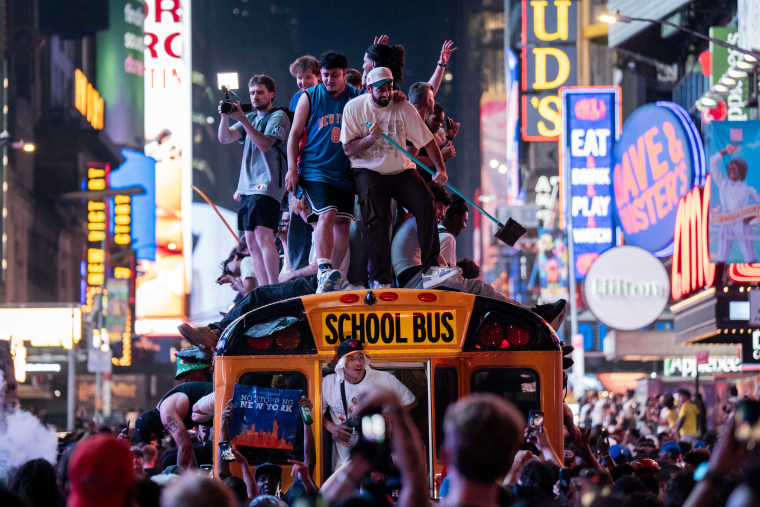 Knicks Fans Gather In NYC To Watch Game 5 Of The NBA Finals Against The San Antonio Spurs