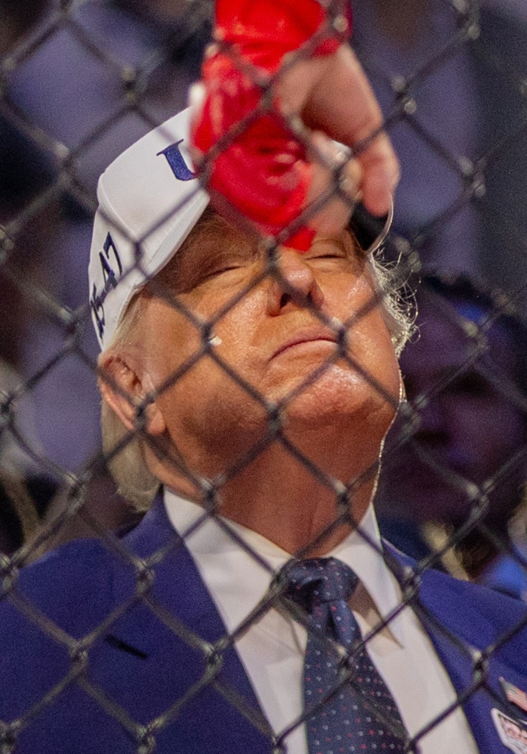 President Trump sits cageside at the UFC Freedom 250.