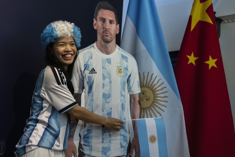 Argentinian Football Fans Watch World Cup In Beijing