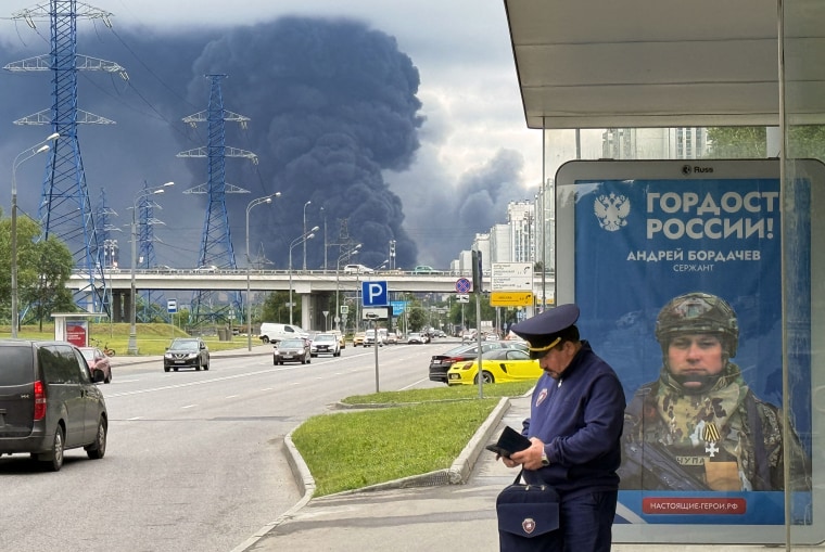 Moscow was fending off a "large-scale" drone attack from Ukraine, with several drones reaching an oil refinery, the city's mayor Sergey Sobyanin said early on June 18, 2026. (Photo by AFP via Getty Images)