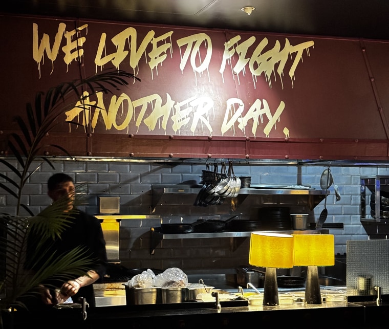 Signage at Viking Cafe in North Tehran on Sunday.