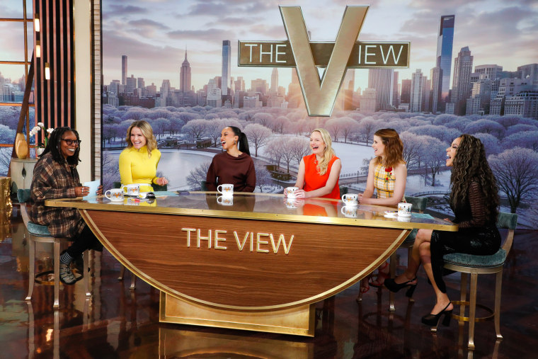 Guests Kerry Washington, Elisabeth Moss and Kate Mara on "The View" in March. 