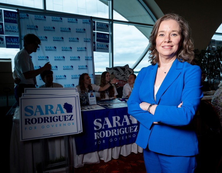 Lt. Gov. Sara Rodriguez at her campaign booth 