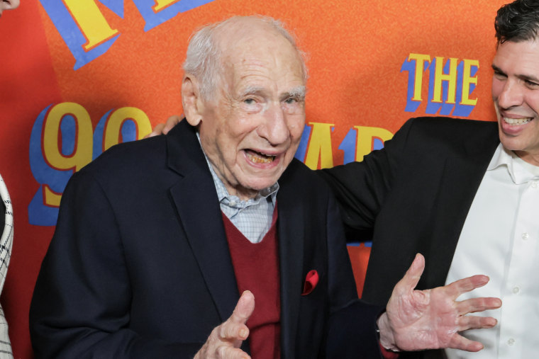 Mel Brooks attend the premiere of " Mel Brooks: 99 Year Old Man!" .