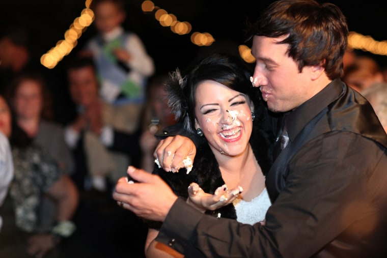 Alysha and Nick on their wedding day