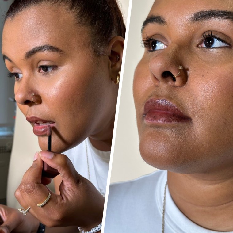 Kamari Stewart tries the Maybelline Super Stay Teddy Lip Tint.