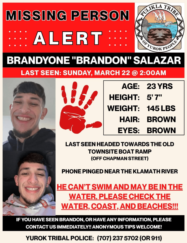 Missing Person Poster for Brandon Salazar