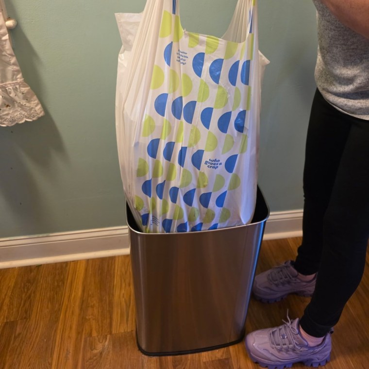 These trash bags were sturdier than I expected. Plus, they have a fun pattern!