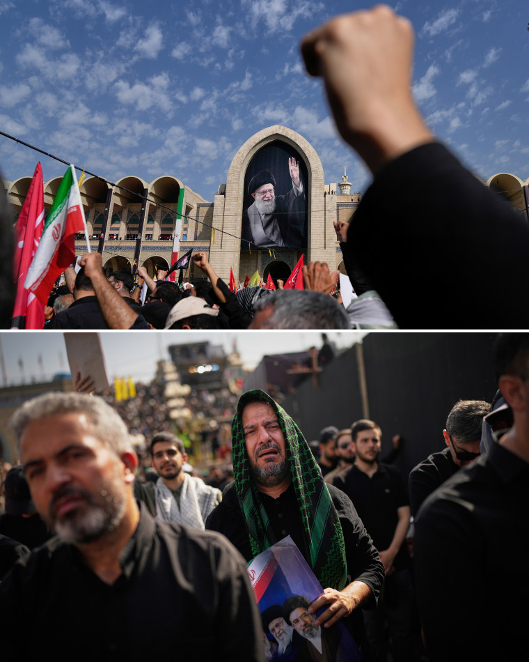 Mourners at the Imam Khomeini Mosalla Grand Mosque on Saturday.