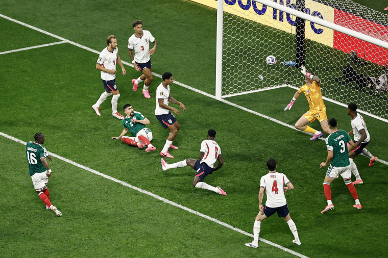 on-field action during a world cup match.