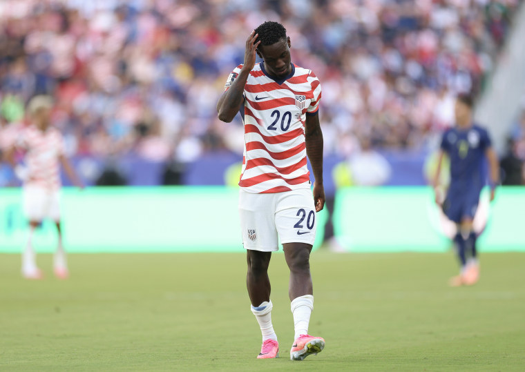 Folarin Balogun on the soccer pitch.