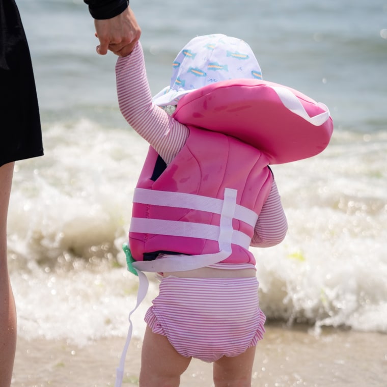 Stylish and safe, she barely noticed she had on a lift vest.
