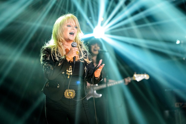 Image: Bonnie Tyler performing during the filming of the Graham Norton Show