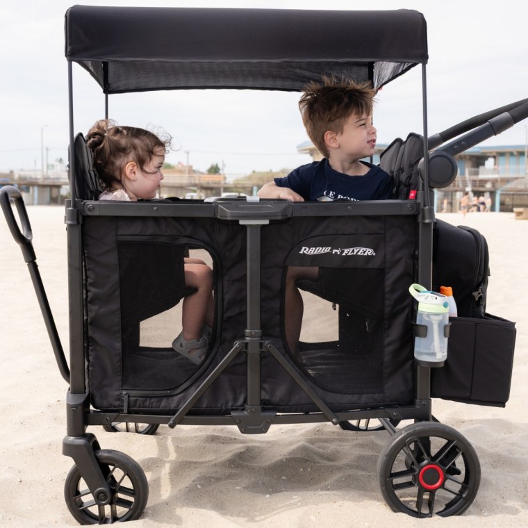 We loaded the kids into the Voya and rolled through the sand; no walking, no complaints.