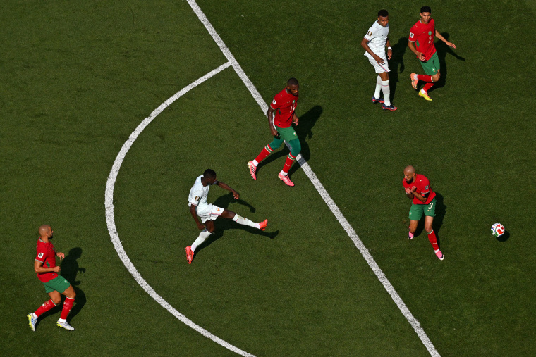 Ousmane Dembele of France scores