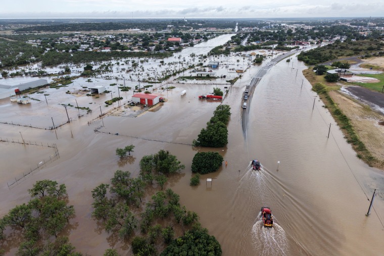 Flooding on Friday, July 17, 2026, in Ozona, Texas. 