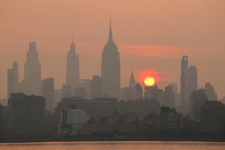 Wildfire Smoke Sunrise in New York City