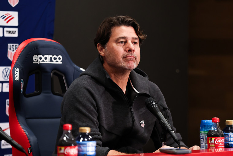 Mauricio Pochettino speaks with the media during a press conference before an international friendly match against Germany at Endeavor Health Performance Center on June 5, 2026 in Chicago, Illinois.