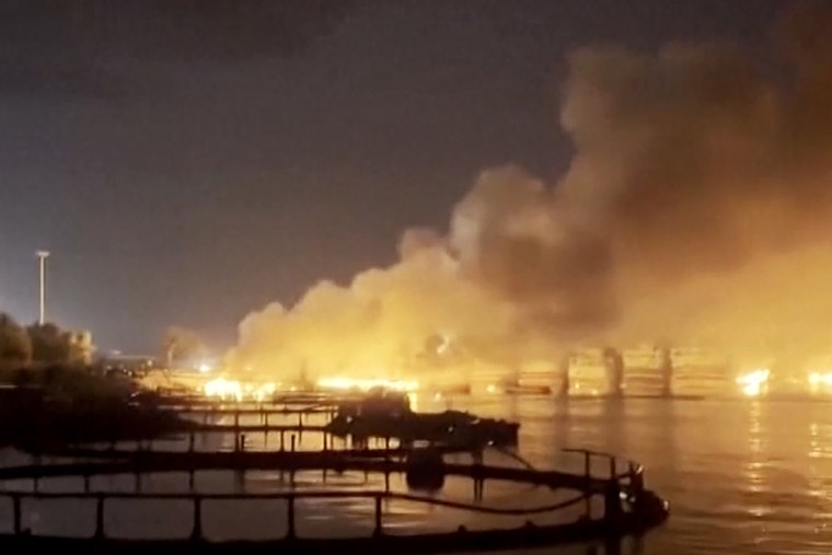 Eyewitness video showed smoke rising from a port in Kuhestak in Iran's Hormozgan Province on Wednesday.
