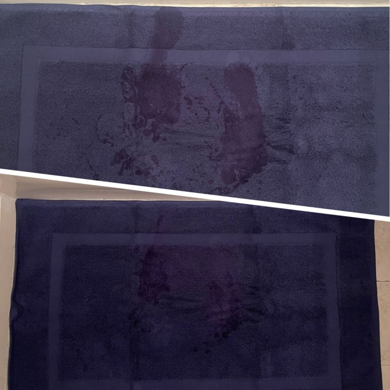 The Utopia Towels bath mat after 20 minutes of drying time.