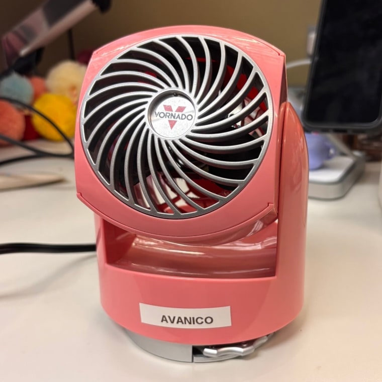 Vornado desk fan sitting on a desk