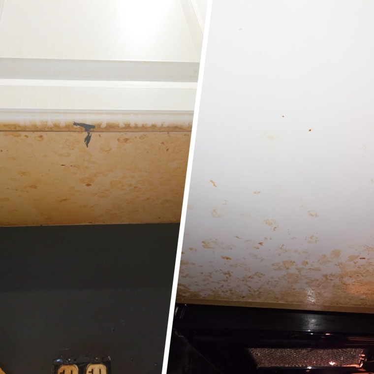 The Pink Stuff removed almost all of the caked-on grease that lived under this cabinet.