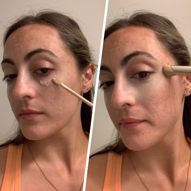 Applying the Hourglass Vanish Airbrush Concealer.