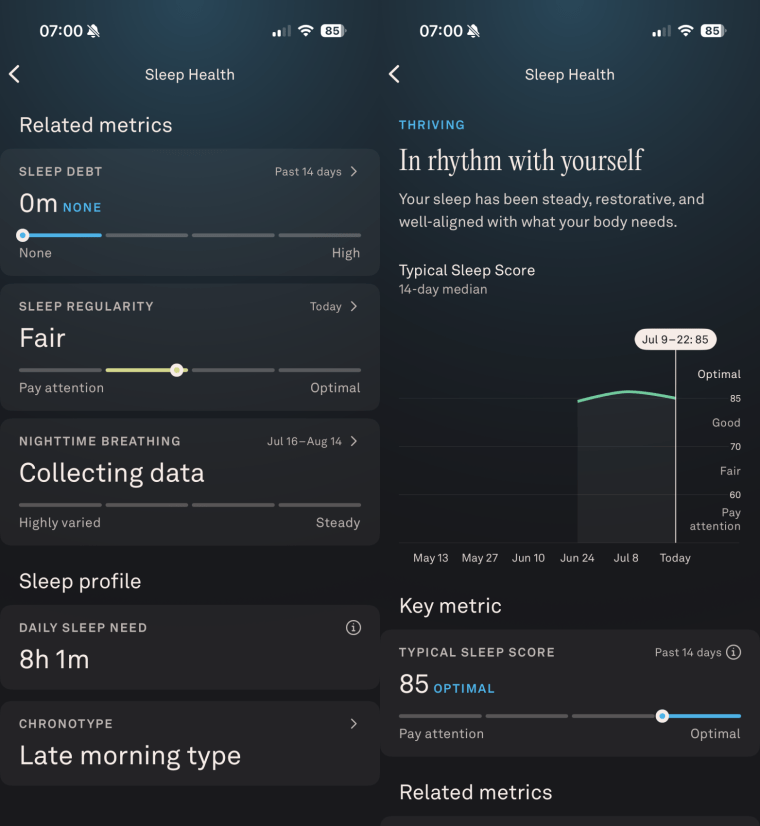 The Oura Ring allows you to see your sleep health and trends over time.