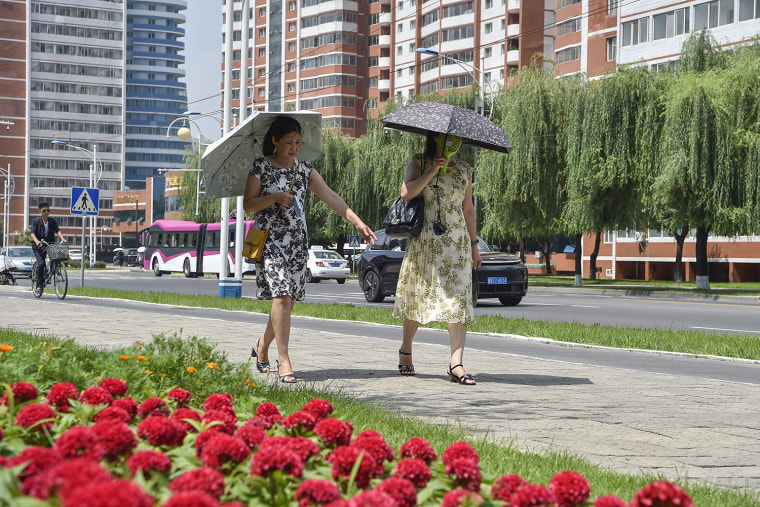 As the Korean Peninsula swelters through a heat wave, North Korean state media has touted everything from dog-meat soup to chicken broth as ways to cope, while portraying Kim Jong Un as a leader who endures harsh conditions alongside his people.
