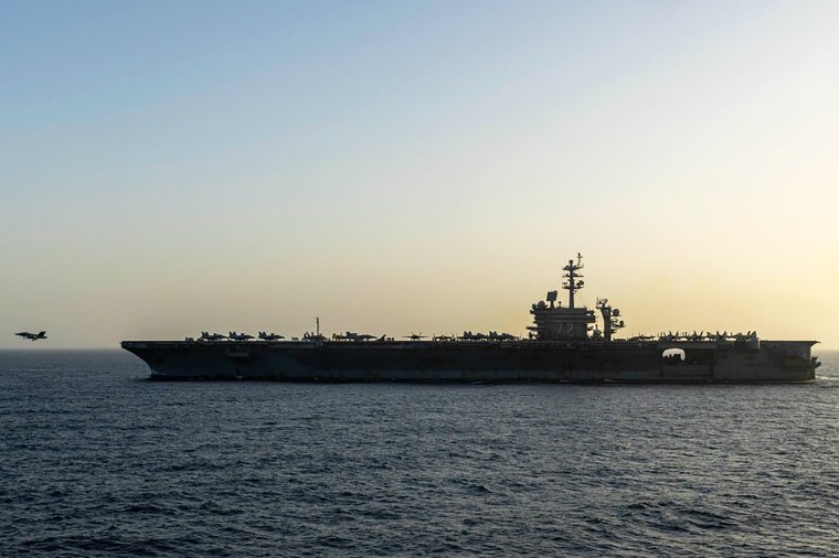 The USS Abraham Lincoln in the Arabian Sea in April.