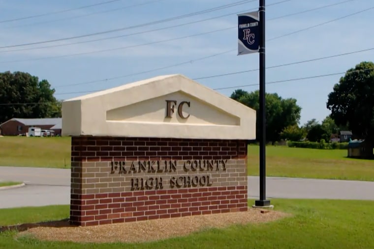 A sign for Franklin County High School outside