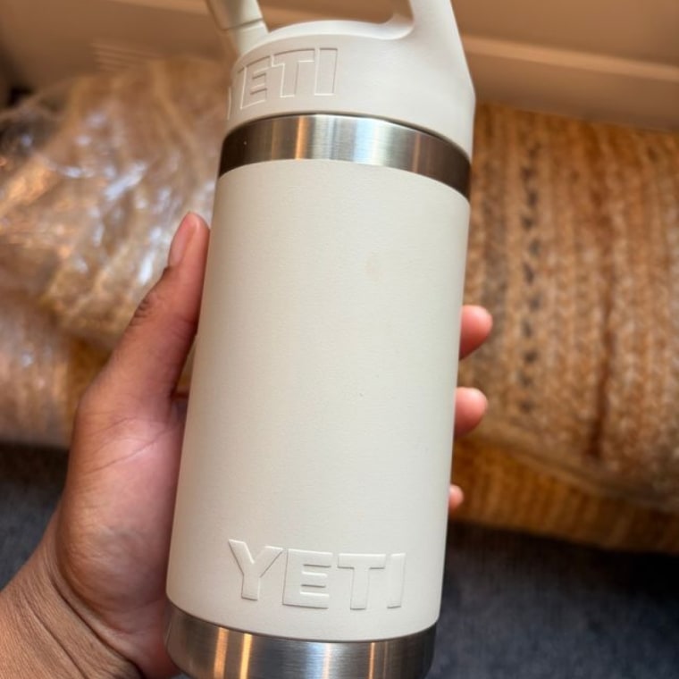 A closeup of a small Yeti rambler