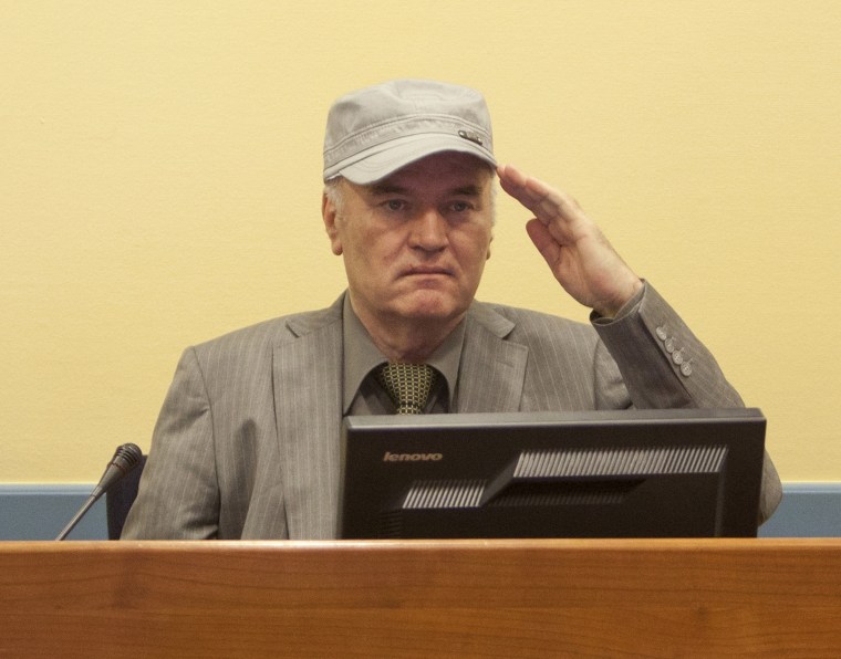 Former Bosnian Serb Military Leader Ratko Mladic Appears At The Hague Accused Of War Crimes