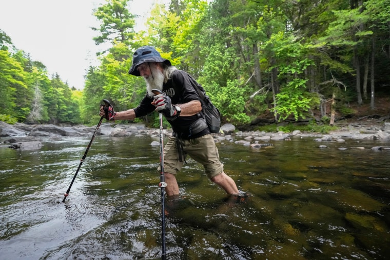 Dale Sanders trailing across a strem.