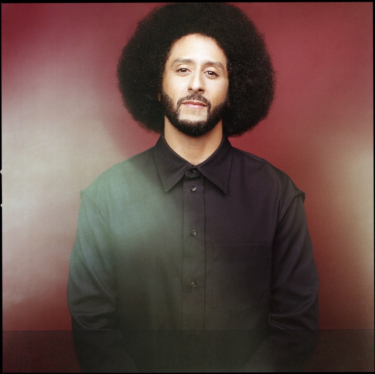 Colin Kaepernick looks at the camera.