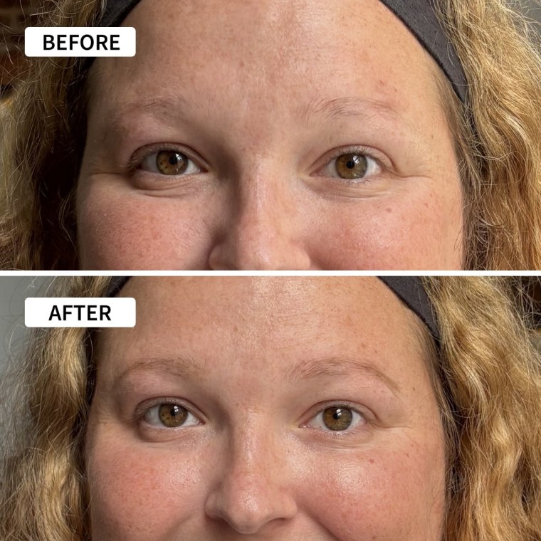 Before and after using the Anastasia Beverly Hills brow pencil.