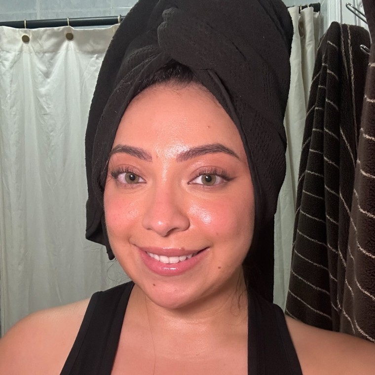 Crown Affair's The Towel manages to scoop up all of my hair, even as it spans halfway down my back.