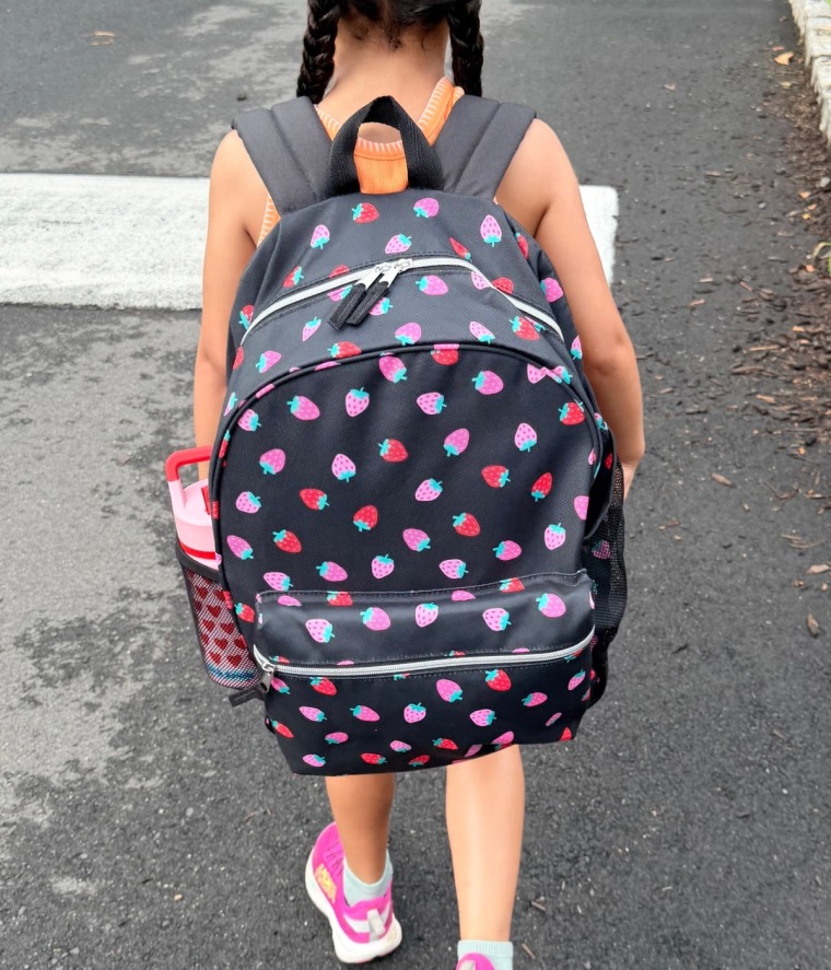 My daughter loved the strawberry design of this back pack and I appreciated that the black color didn’t show every grass stain and dirt scuff.