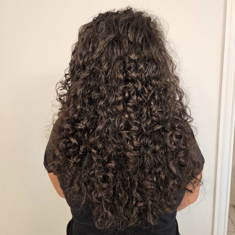 After-test results from Stephanie San Miguel while trying the Olaplex No. 3 Plus Complete Repair Treatment.
