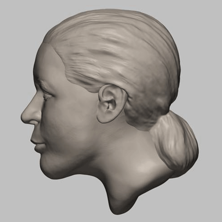 A clay reconstruction of Penny Doe.