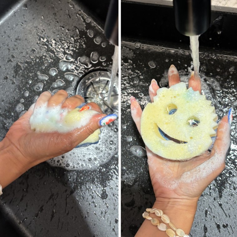 Scrub Daddy's sponge holds enough suds during testing.