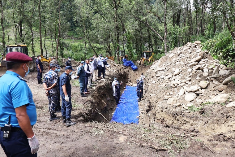Image: The site where unidentified bodies are being buried underground in Pokhara, Nepal.